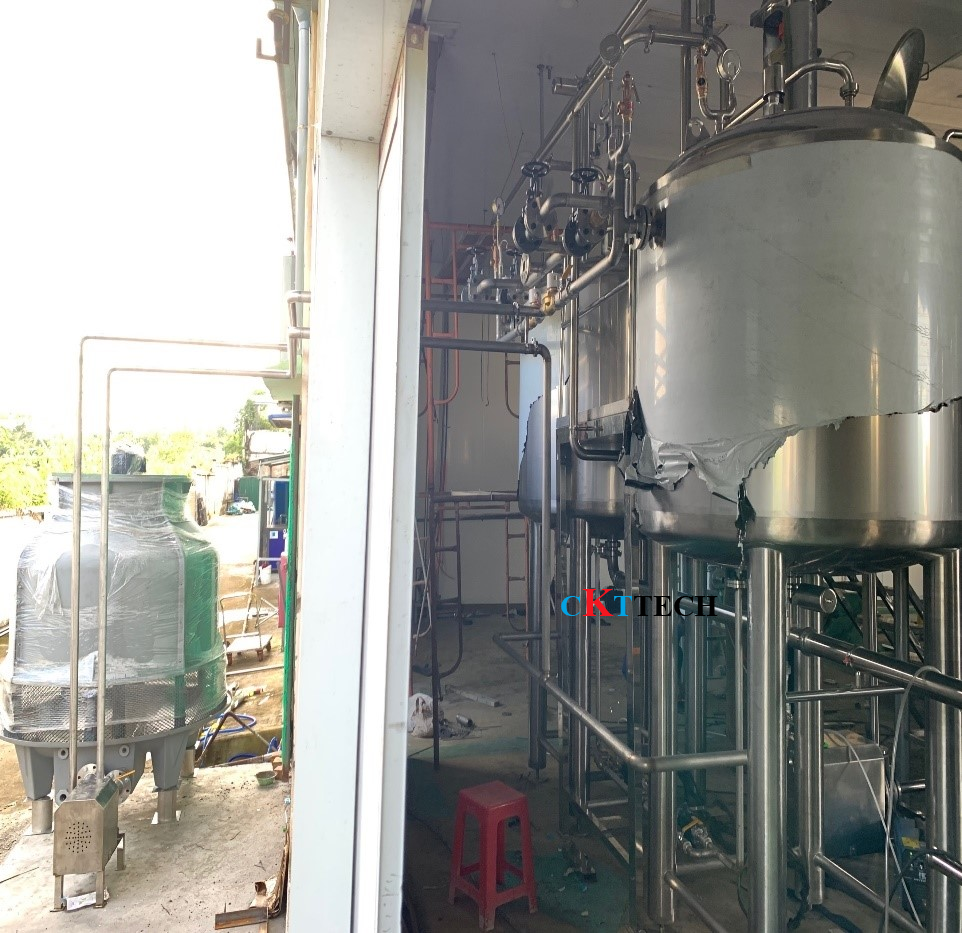 Bồn nấu thực phẩm 3 lớp , áp suất cao, gia nhiệt hơi